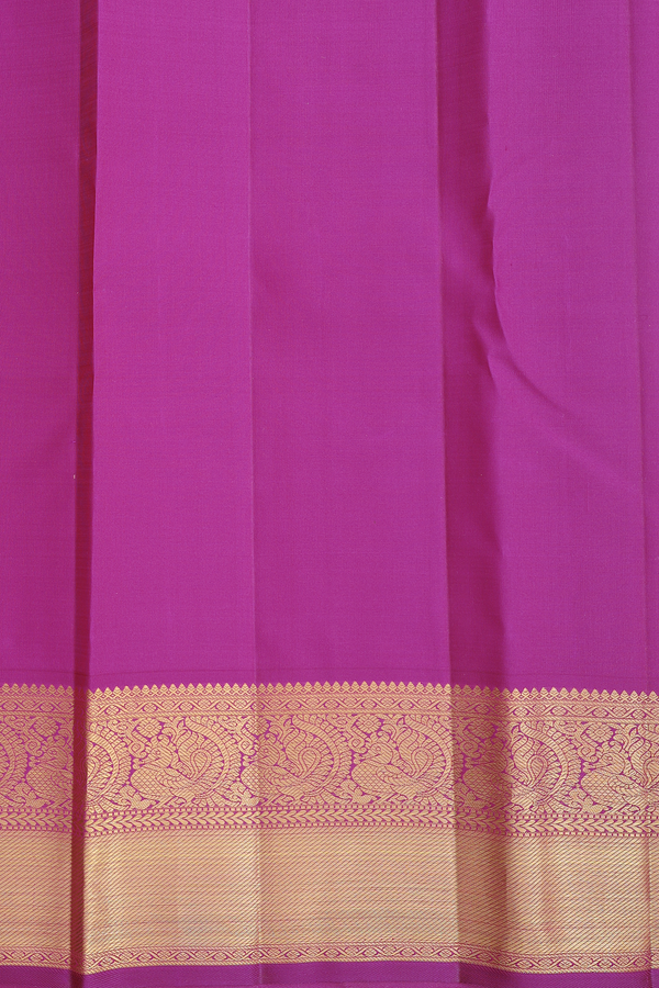 Kanchipuram Silk Saree In Lotus Pink With Peacock Buttas