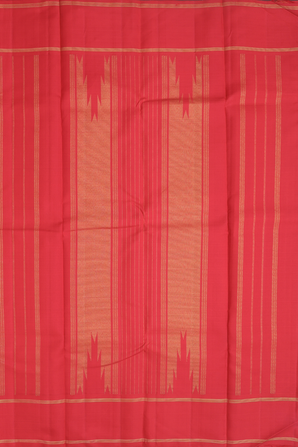 Kanchipuram Silk Saree In Off White With Checks Design