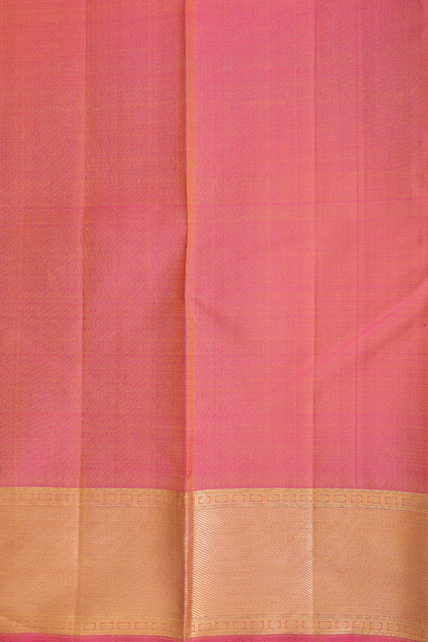 Kanchipuram Silk Saree In Olive Yellow With Stripes Design