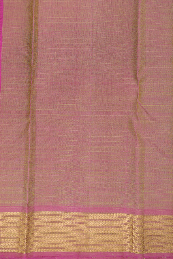 Kanchipuram Silk Saree In Pear Green With Stripes Design