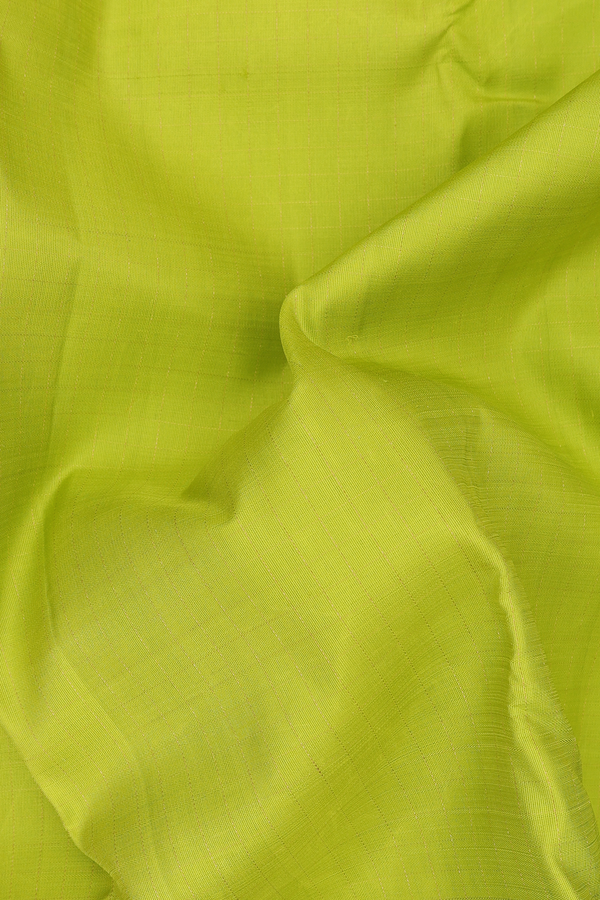 Kanchipuram Silk Saree In Pear Green With Stripes Design