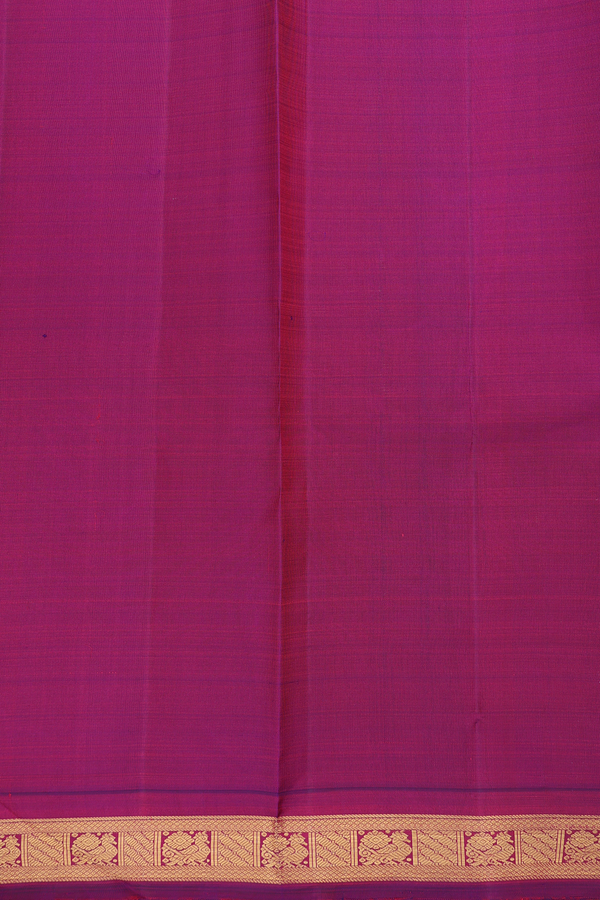 Kanchipuram Silk Saree In Lavender With Ganga Jamuna Border