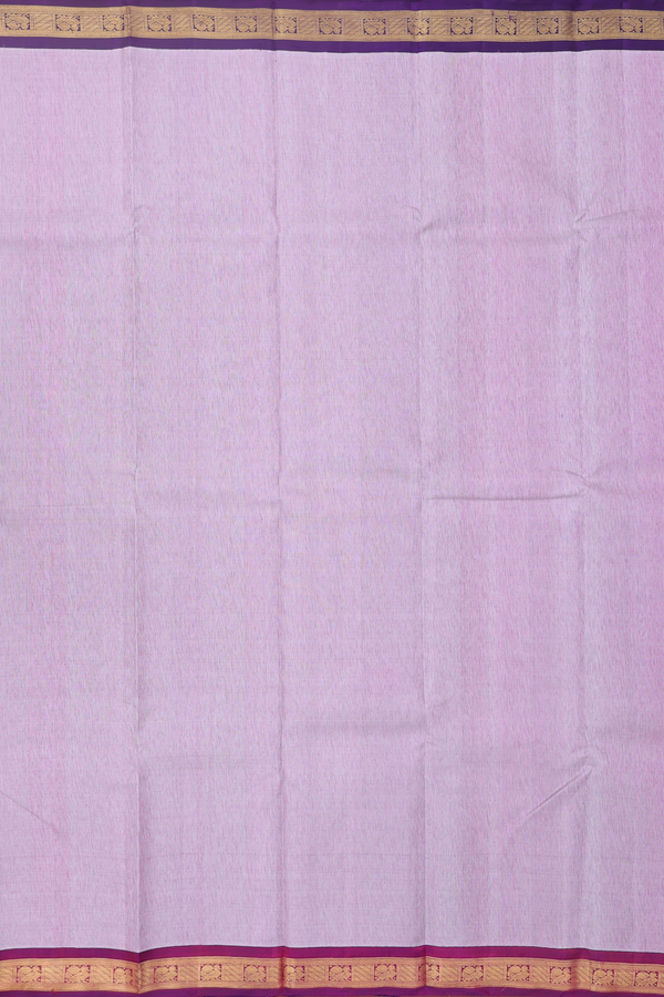 Kanchipuram Silk Saree In Lavender With Ganga Jamuna Border