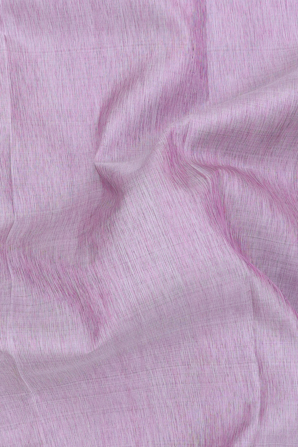 Kanchipuram Silk Saree In Lavender With Ganga Jamuna Border