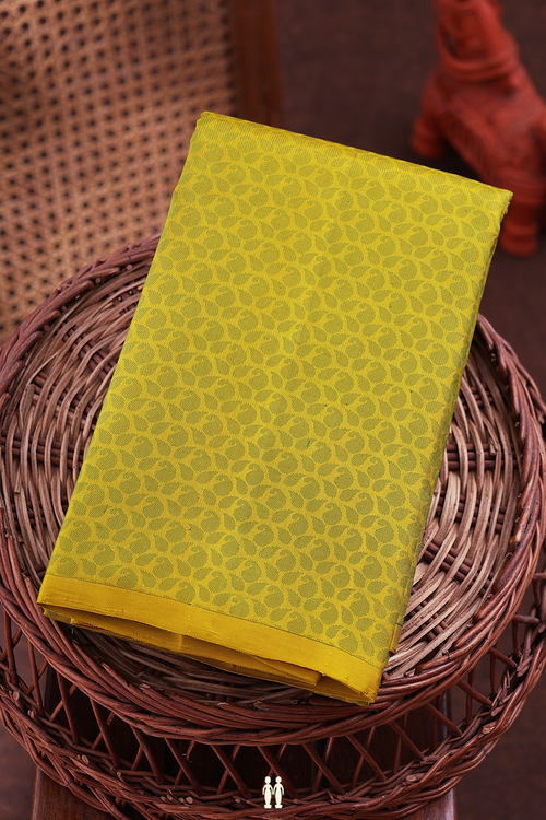 Kanchipuram Silk Saree In Yellow And Pink With Half And Half