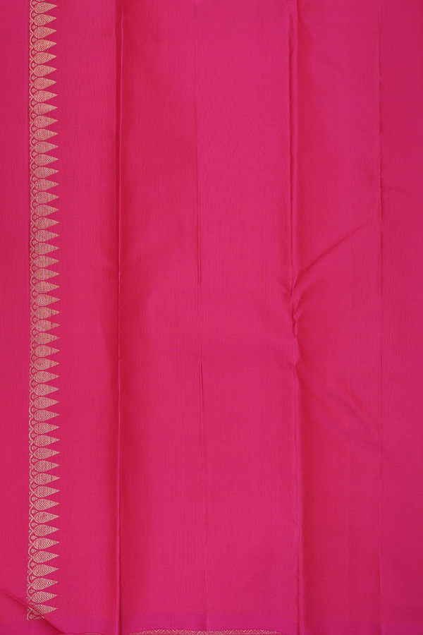 Kanchipuram Silk Saree In Yellow And Pink With Half And Half