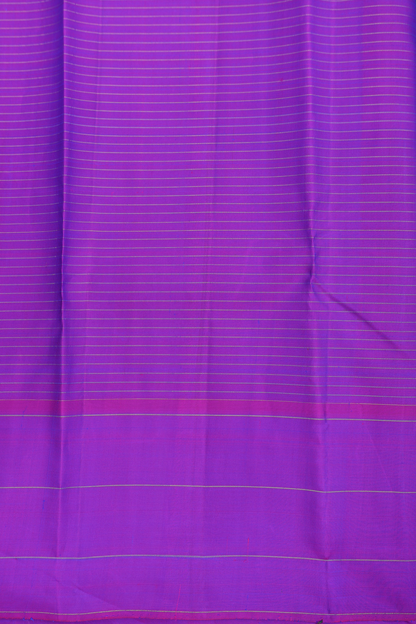 Kanchipuram Silk Saree In Capri Blue With Checks Design