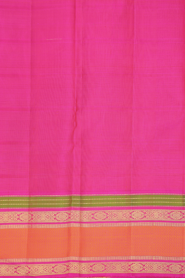 Kanchipuram Silk Saree In Jade Green With Checks Design