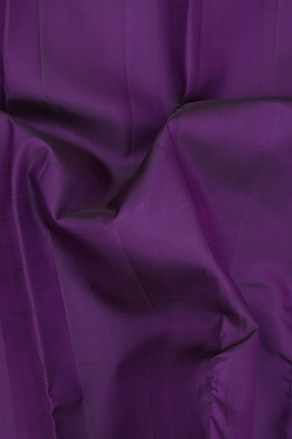 Kanchipuram Silk Saree In Royal Purple With Contrast Border
