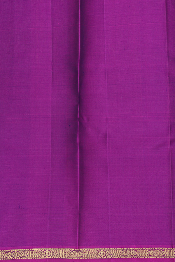 Kanchipuram Silk Saree In Navy Blue With Zari Buttis