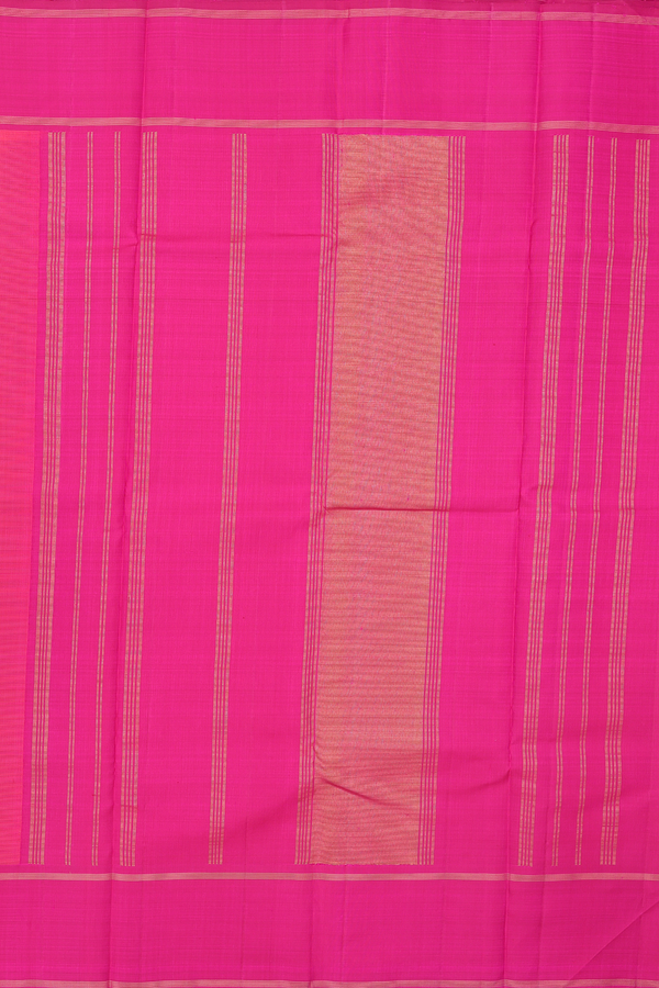 Kanchipuram Silk Saree In Orange With Contrast Border