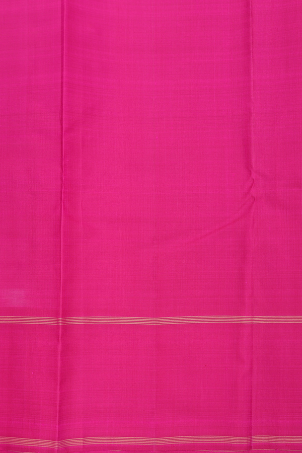 Kanchipuram Silk Saree In Orange With Contrast Border