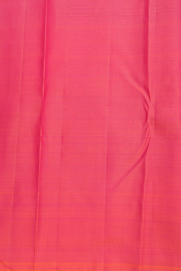 Kanchipuram Silk Saree In Coral Pink With Brocade Design
