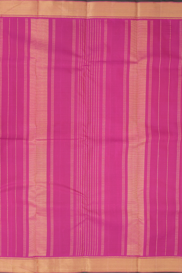 Kanchipuram Silk Saree In Orange And Magenta With Checks Design