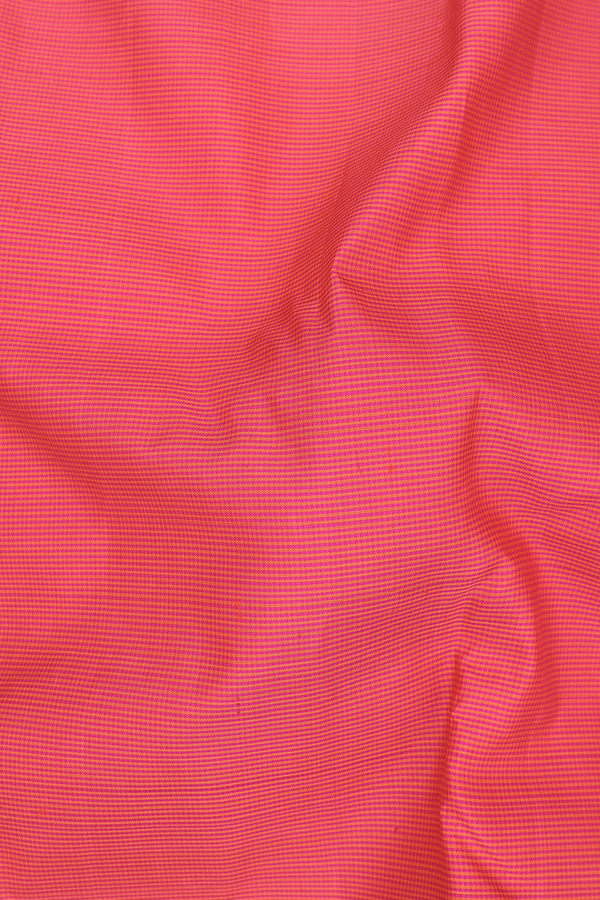 Kanchipuram Silk Saree In Orange And Magenta With Checks Design