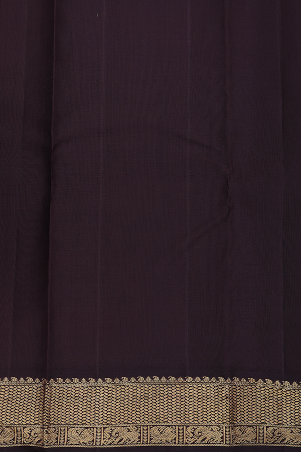 Kanchipuram Silk Saree In Pear Green Along Stripes With Buttas