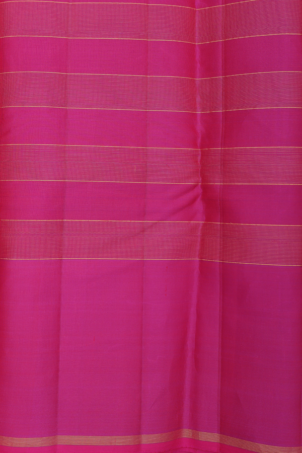 Kanchipuram Silk Saree In Orange With Checks Design