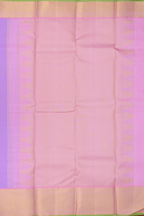Kanchipuram Silk Saree In Lavender With Peacock Buttas