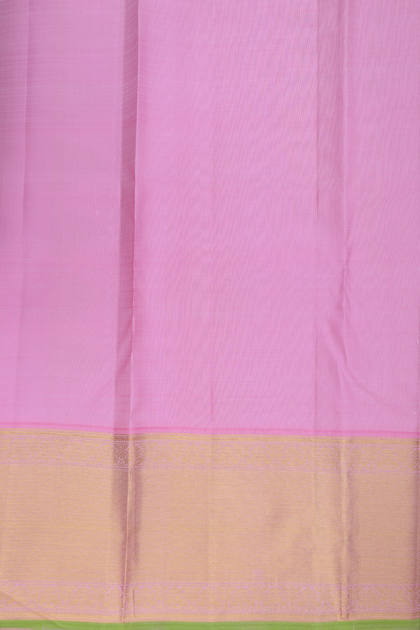 Kanchipuram Silk Saree In Lavender With Peacock Buttas