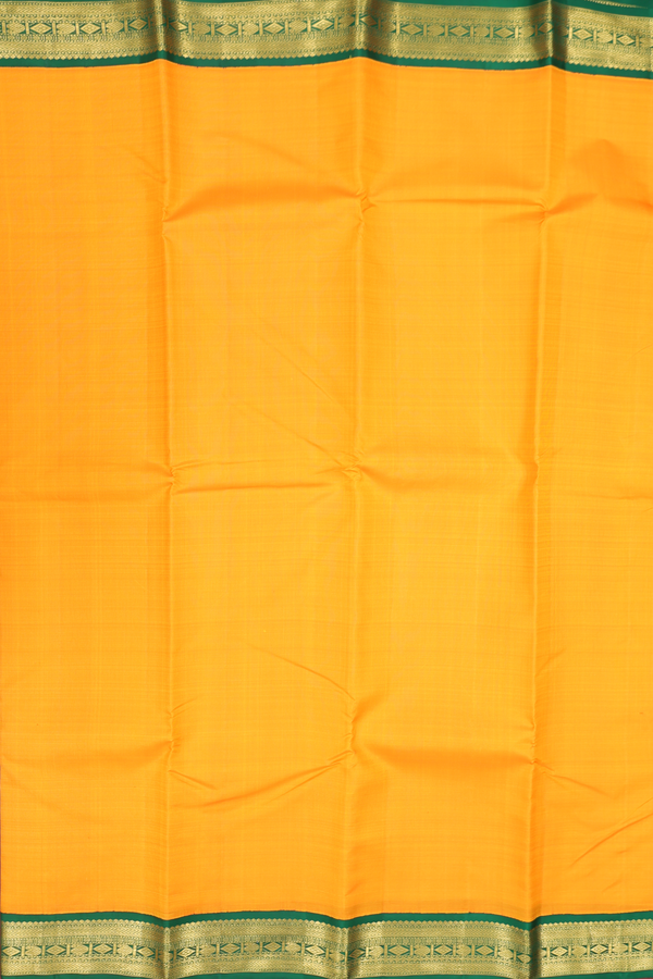 Kanchipuram Silk Saree In Royal Orange With Contrast Border
