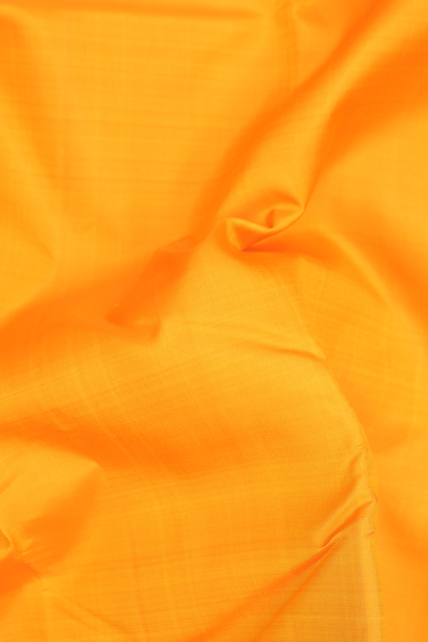 Kanchipuram Silk Saree In Royal Orange With Contrast Border