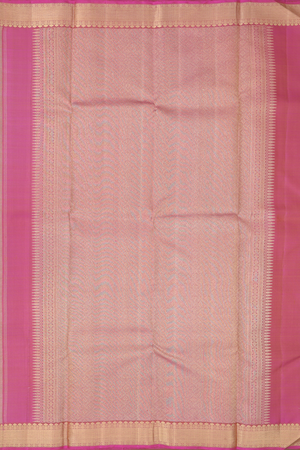 Kanchipuram Silk Saree In Light Brown With Jacquard Pattern