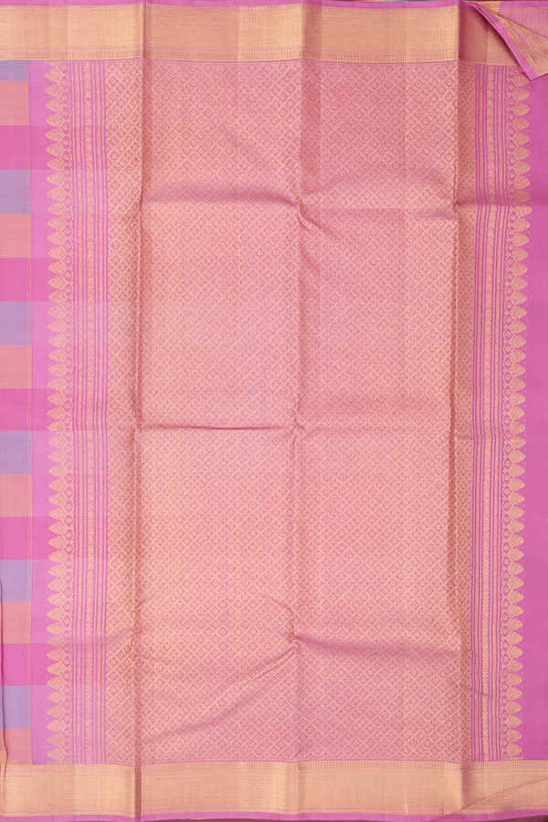 Kanchipuram Silk Saree In Multicolor With Checks Design