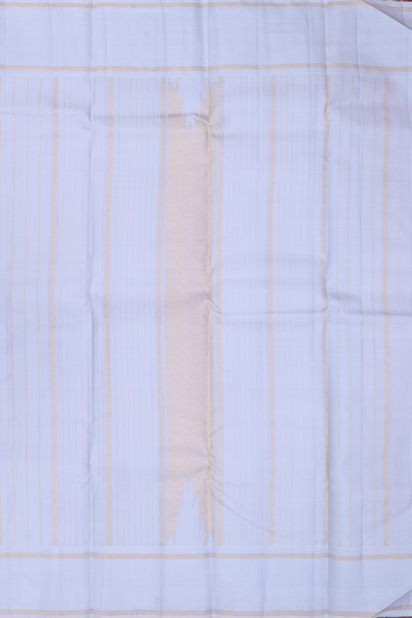 Kanchipuram Silk Saree In Peach With Checks Design