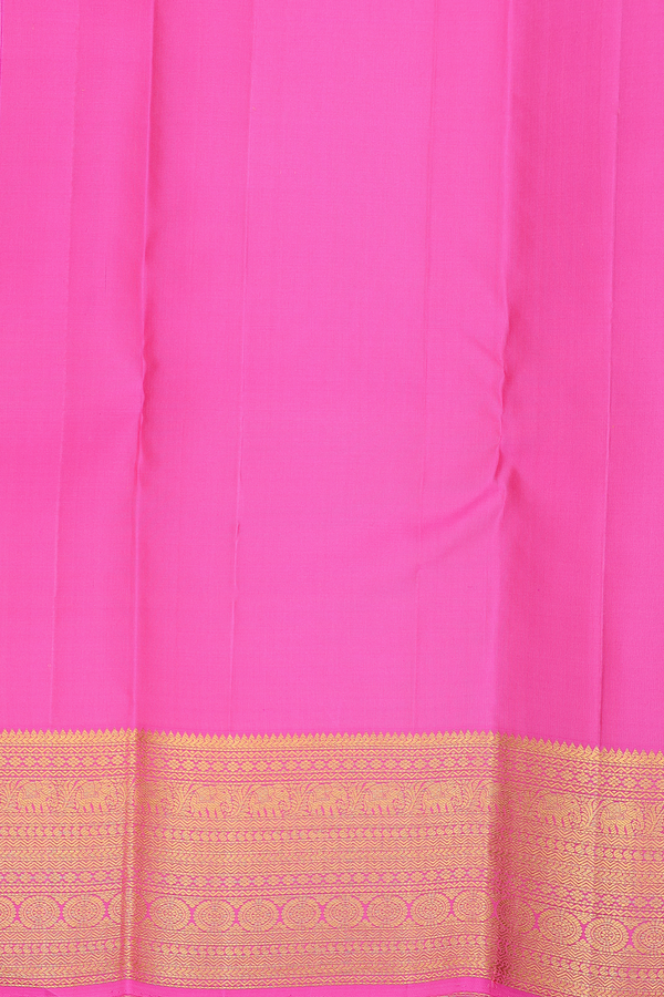 Kanchipuram Silk Saree In Dual Tone With Peacock Buttas