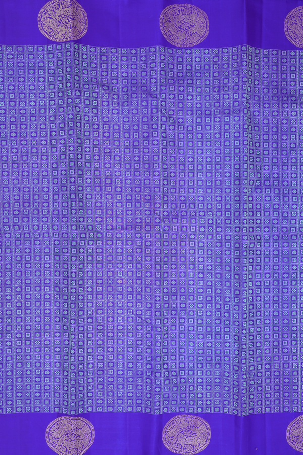 Kanchipuram Silk Saree In Royal Blue With Jacquard Pattern