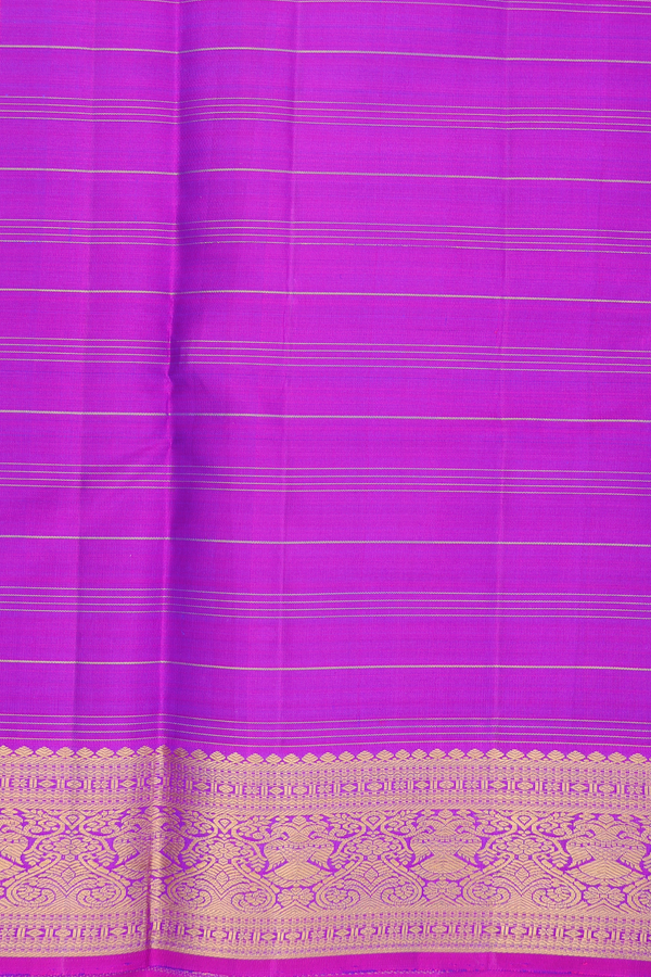 Kanchipuram Silk Saree In Dual Tone With Checks Design