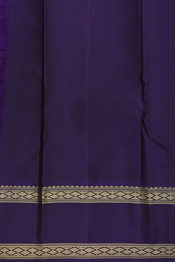 Kanchipuram Silk Saree In Orange And Magenta With Checks Design