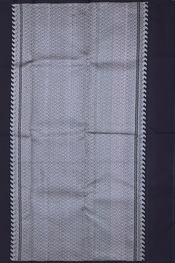 Kanchipuram Silk Saree In Black And White With Checks Design