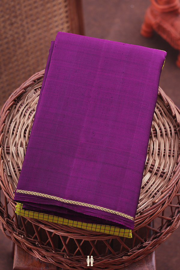 Kanchipuram Silk Saree In Sunflower Yellow With Checks Design