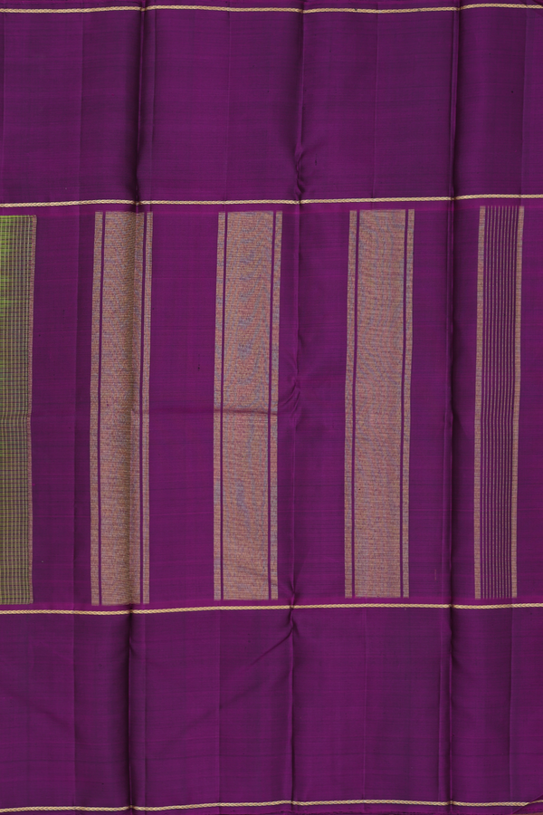 Kanchipuram Silk Saree In Sunflower Yellow With Checks Design