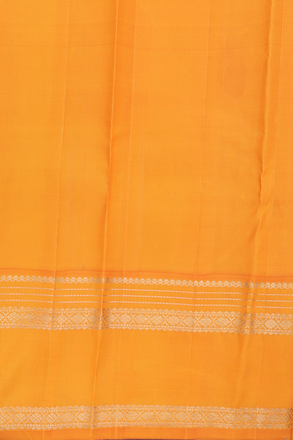 Kanchipuram Silk Saree In Royal Blue With Zari Buttas