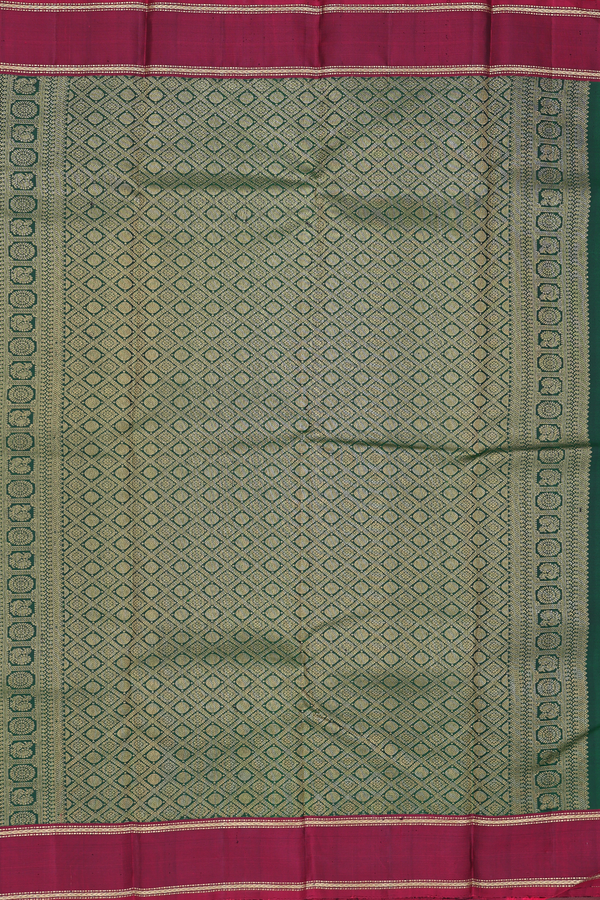 Kanchipuram Silk Saree In Black With Checks Design