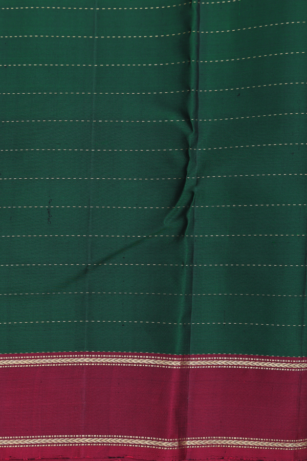 Kanchipuram Silk Saree In Black With Checks Design