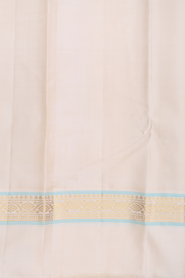Kanchipuram Silk Saree In Mustard Yellow With Contrast Border