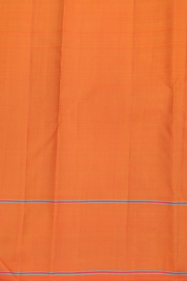 Kanchipuram Silk Saree In Off White With Checks Design
