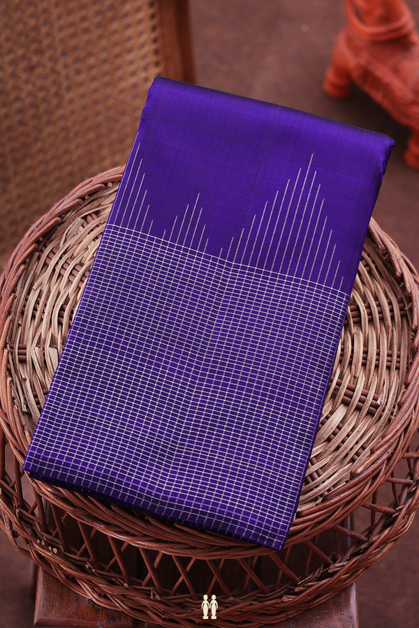 Kanchipuram Silk Saree In Royal Blue With Zari Border
