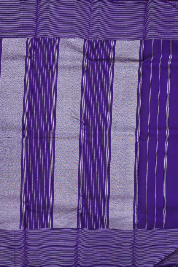 Kanchipuram Silk Saree In Royal Blue With Zari Border