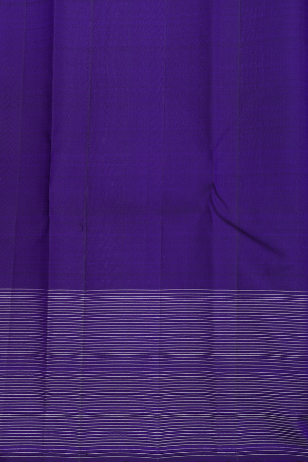 Kanchipuram Silk Saree In Royal Blue With Zari Border