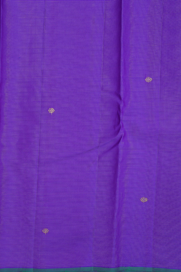 Kanchipuram Silk Saree In Royal Purple With Stripes Design