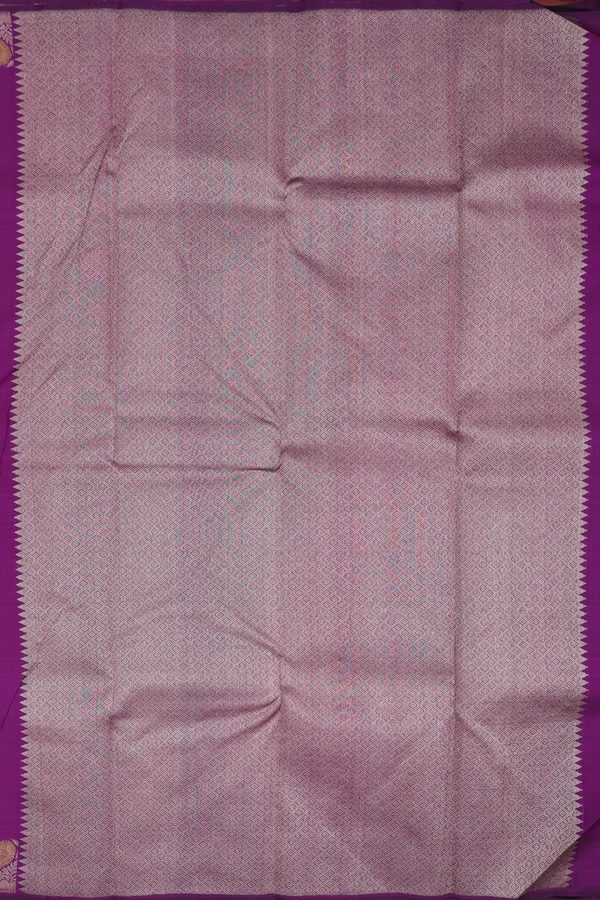 Kanchipuram Silk Saree In Purple With Floral Buttas