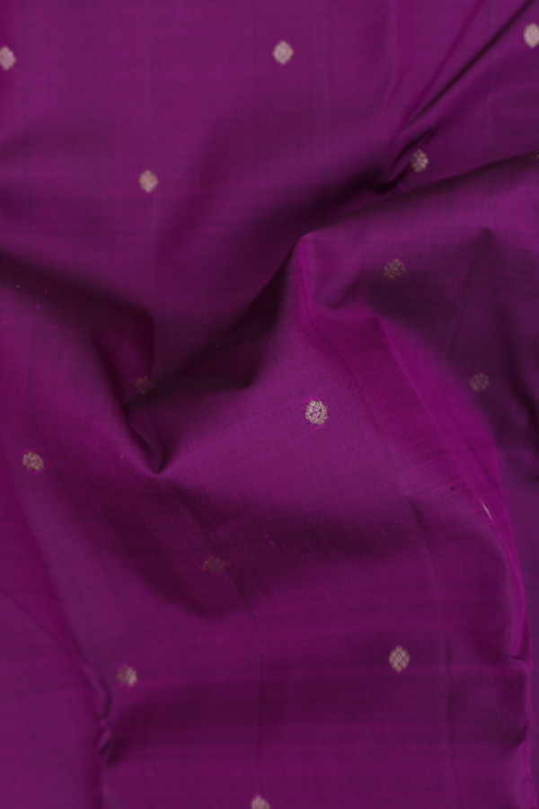 Kanchipuram Silk Saree In Purple With Floral Buttas