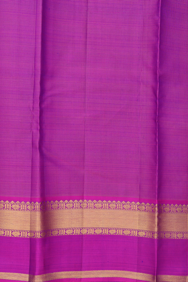 Kanchipuram Silk Saree In Royal Blue With Stripes Design
