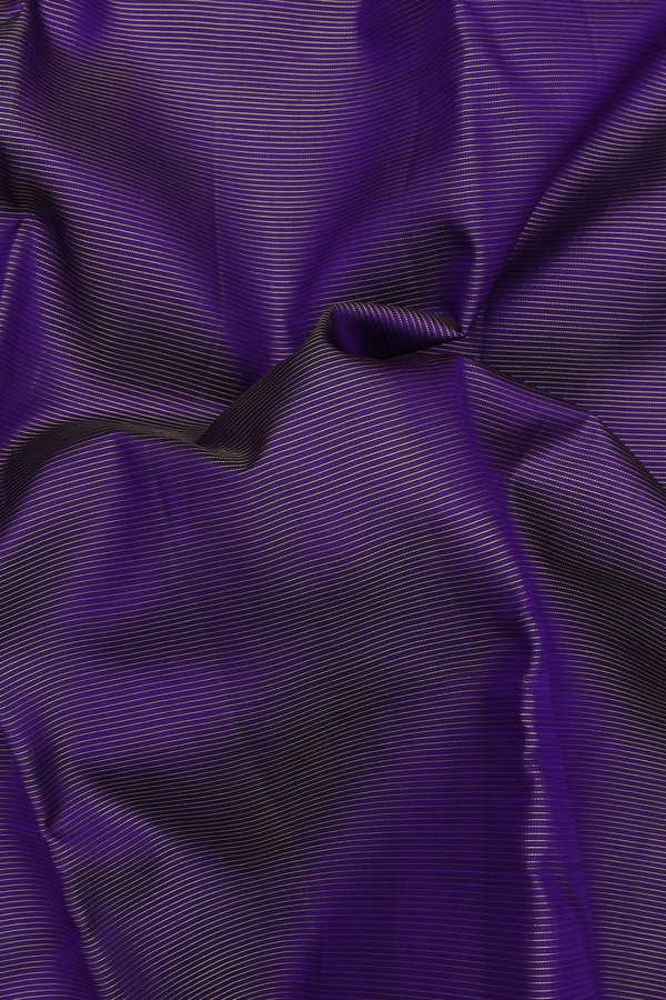 Kanchipuram Silk Saree In Royal Blue With Stripes Design