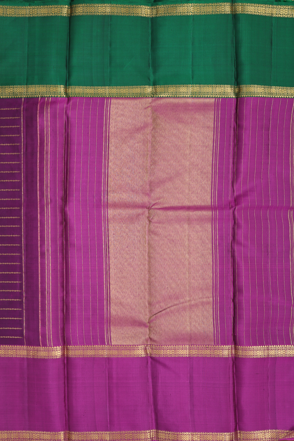 Kanchipuram Silk Saree In Purple With Stripes Design