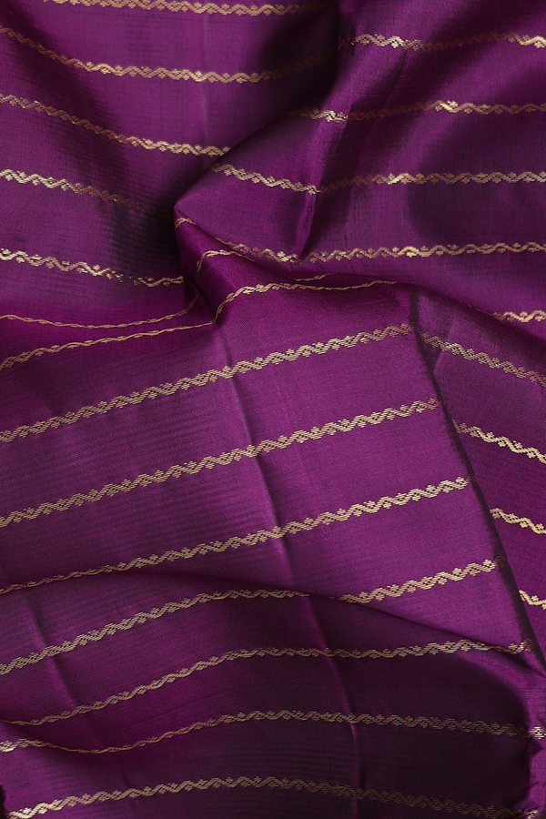 Kanchipuram Silk Saree In Purple With Stripes Design